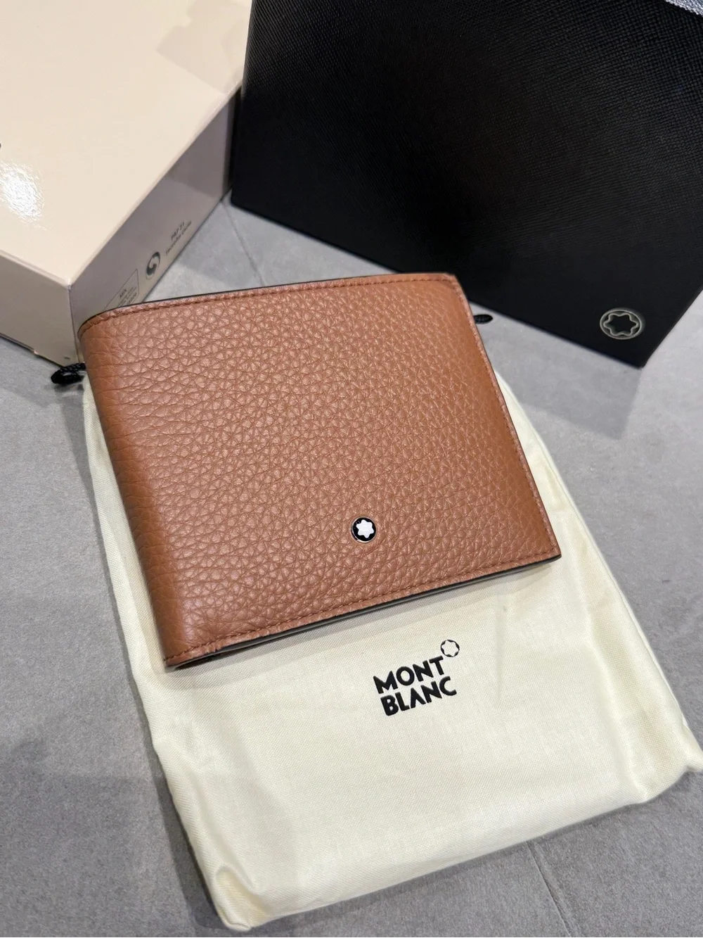 MONTBLANC BROWN LEATHER BIFOLD WALLET AUTHENTIC LIKE NEW